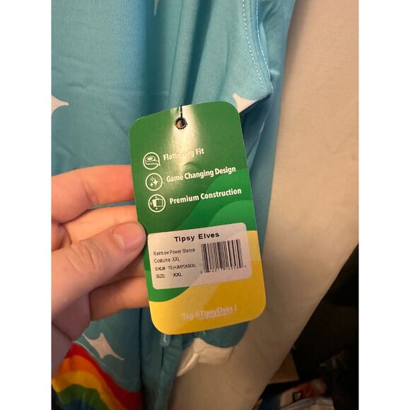 NWT Tipsy Elves Rainbow Power Stance Men Halloween Costume Size XXL - Picture 4 of 8